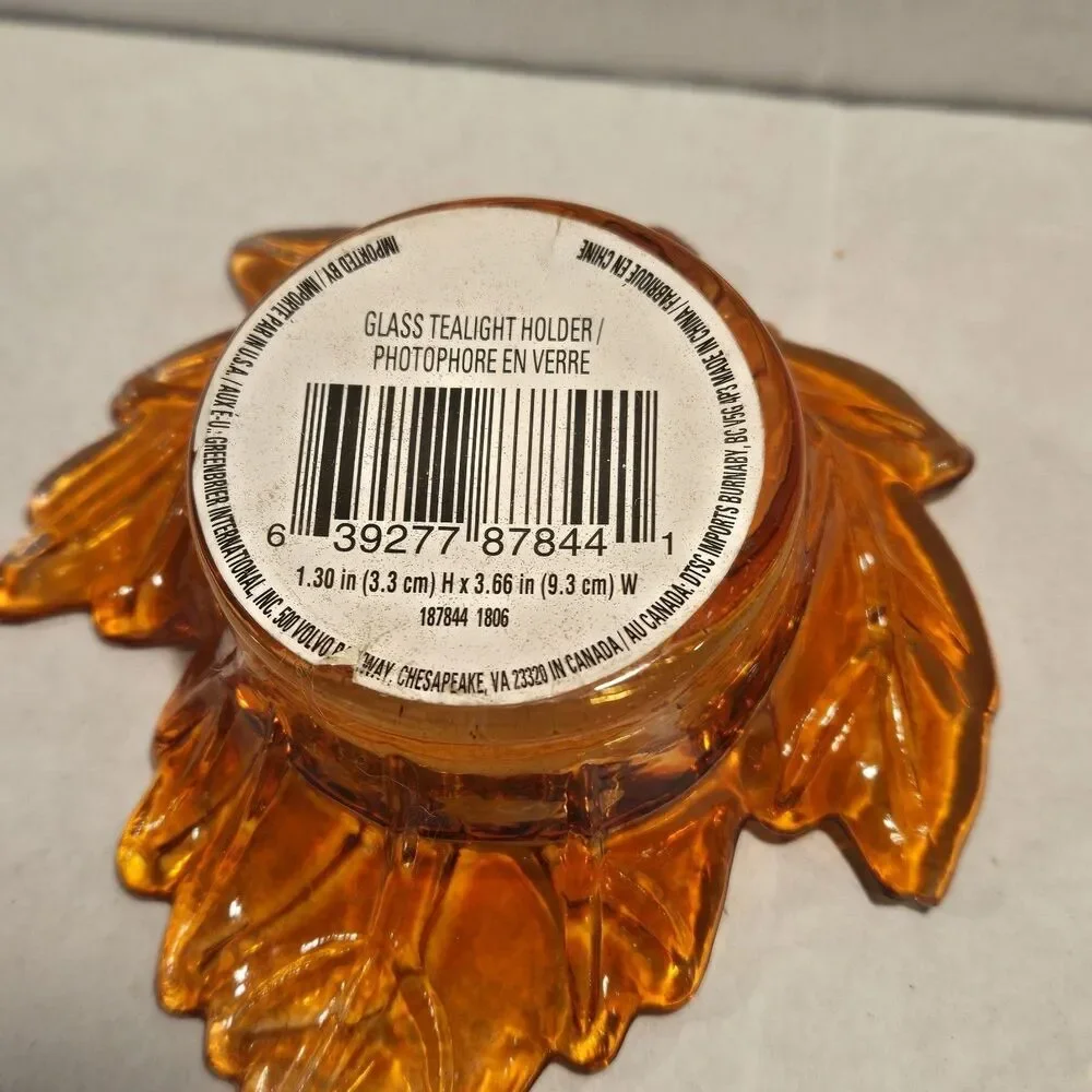 Vintage Federal Glass Celestial Candle Holder Set - Iridescent Sunburst & Autumn